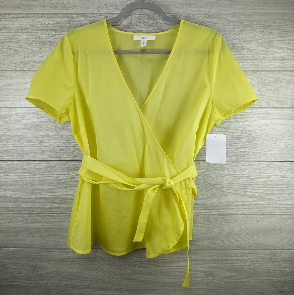 1901 Wrap Tie Waist Short Sleeve Top - Picture 7 of 8